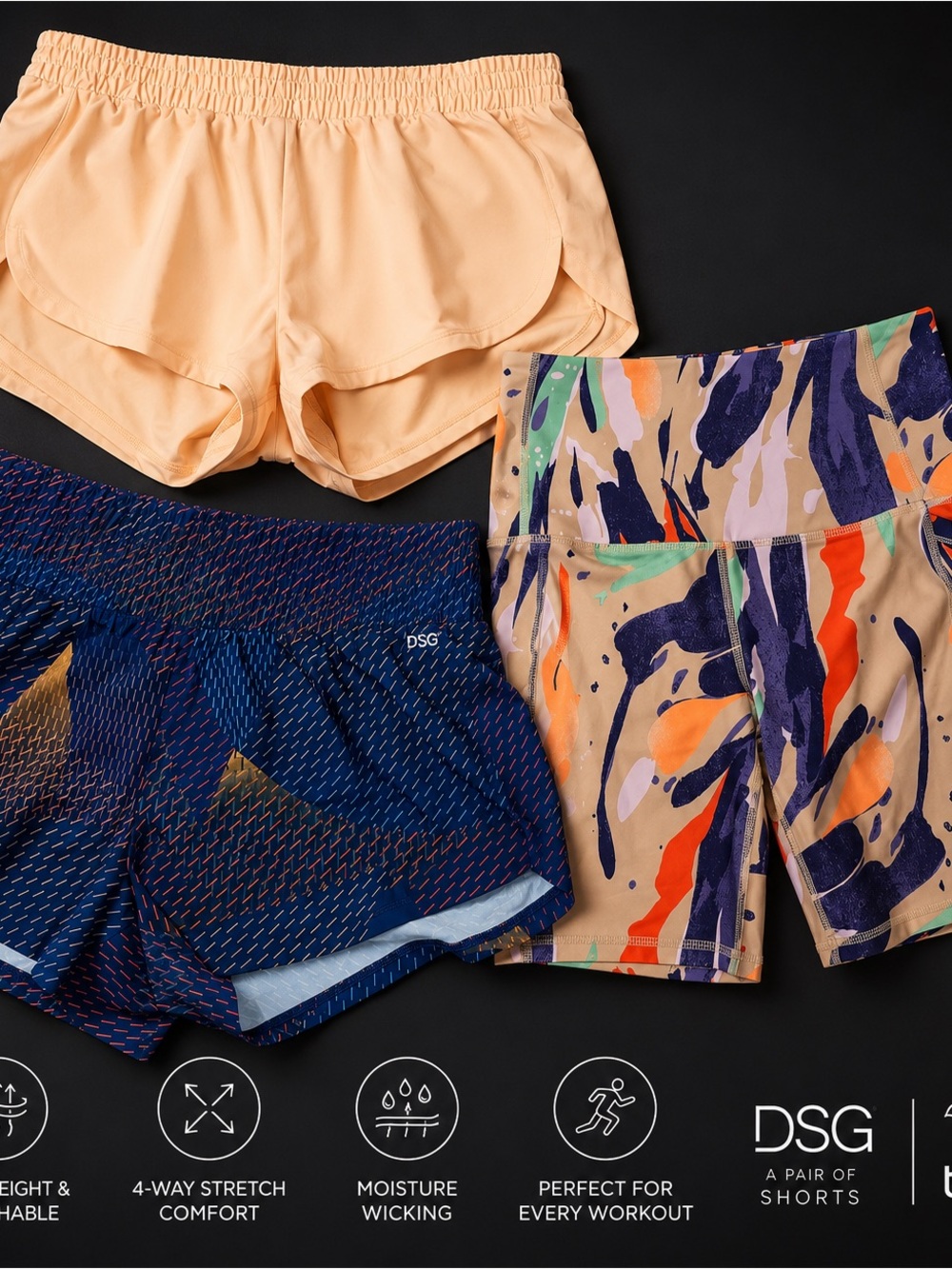 🌸 DSG Women’s Athletic Shorts Bundle (3 Pairs) | Size Small | NWT | Running • Gy